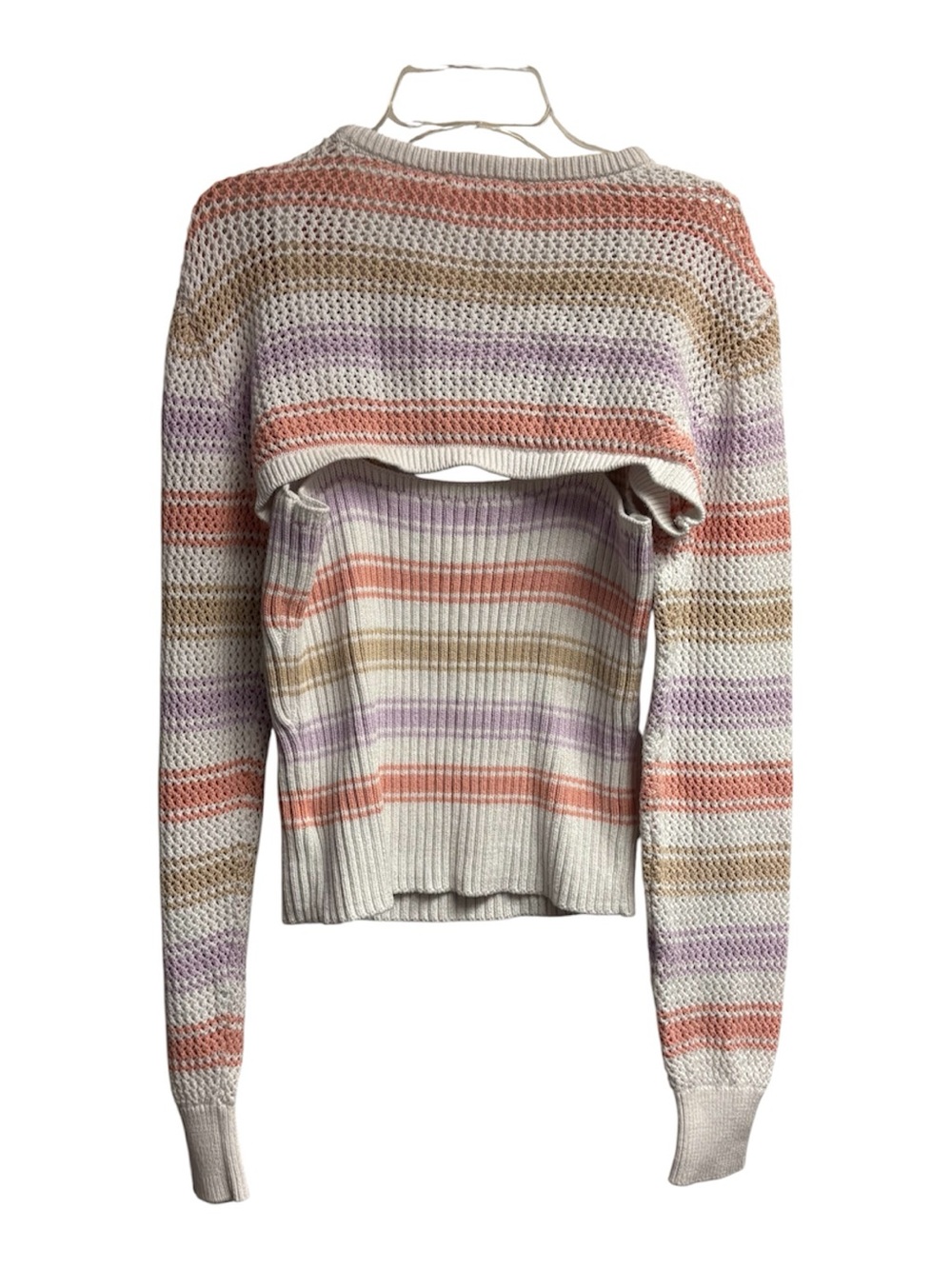 Anthropologie Striped Sweater Shrug & Tank Set 100% Cotton Size Medium - Picture 6 of 6